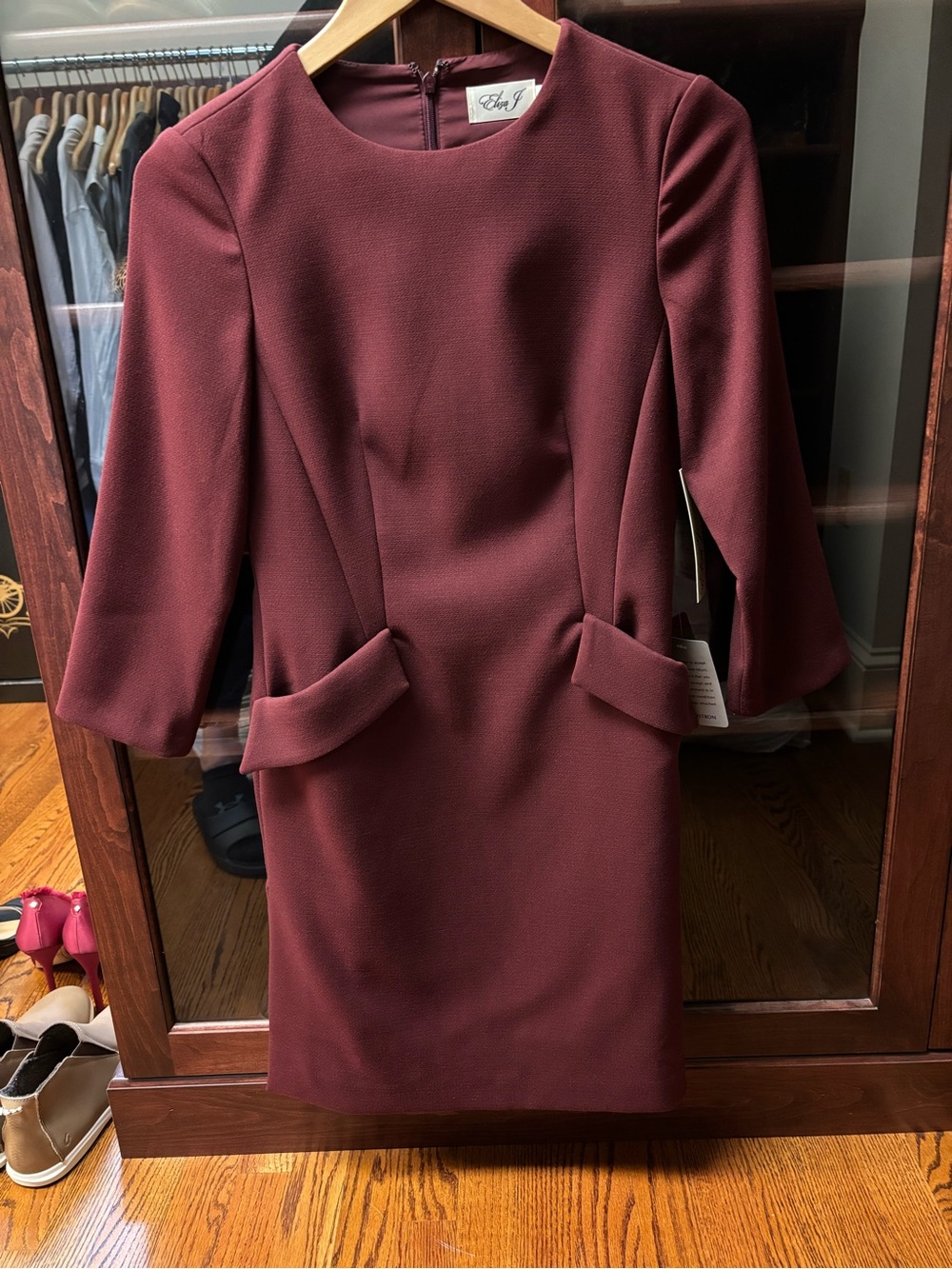 Eliza J Burgundy Sheath Dress